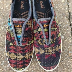 Keds Slip On Shoes - Tribal Pattern - Women’s 7